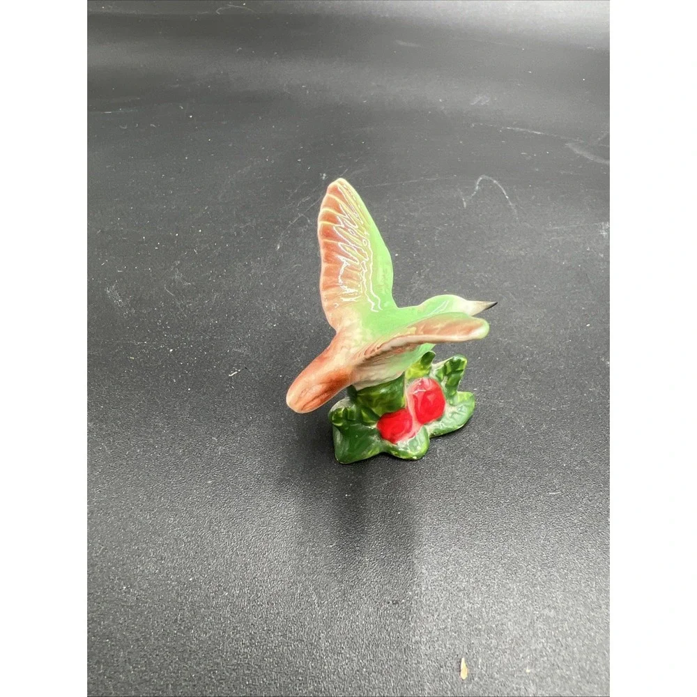 Porcelain Hummingbird Figurine With Rose